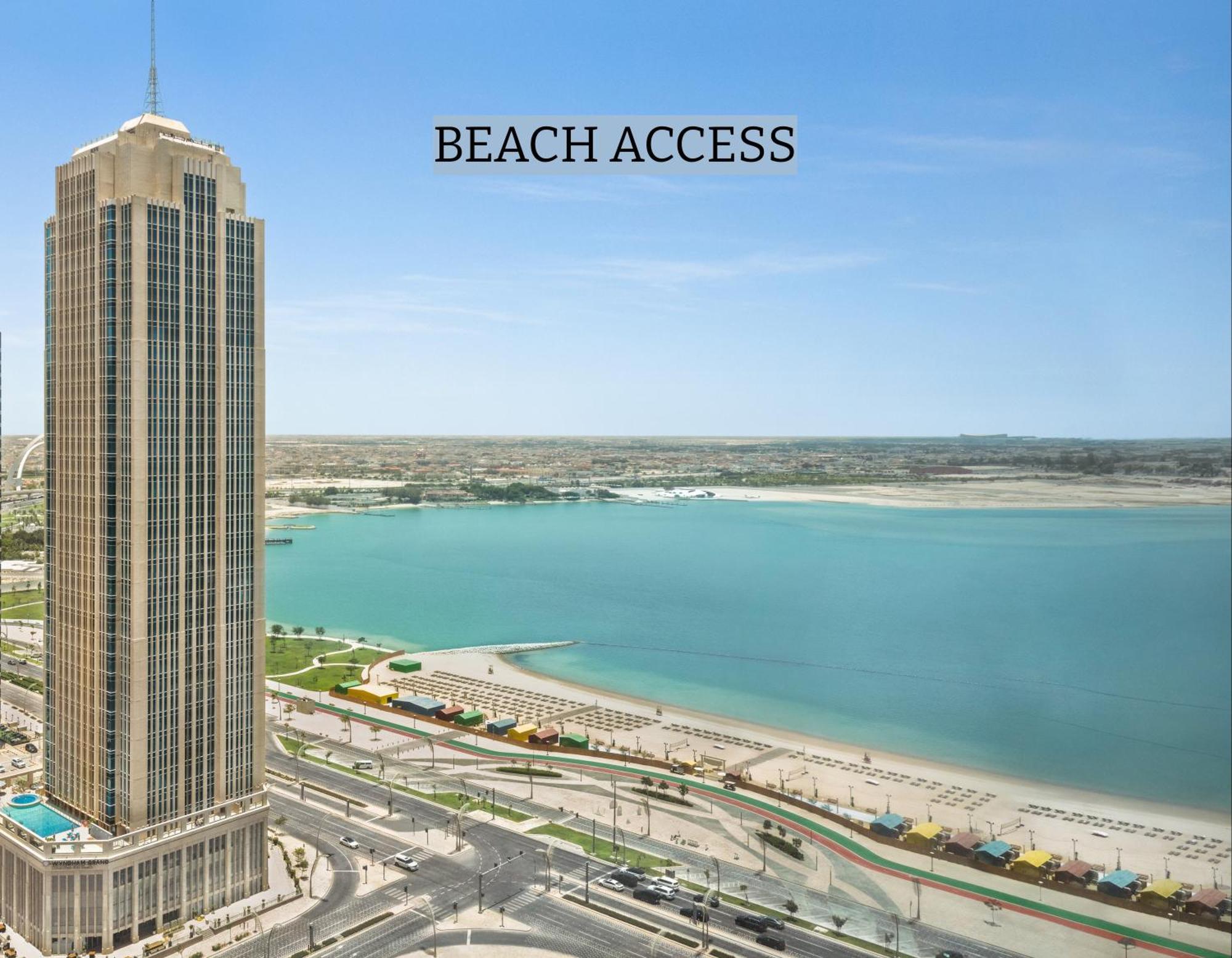 Wyndham Grand Doha West Bay Beach Ngoại thất bức ảnh Beach access